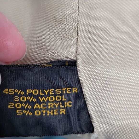 VINTAGE 90s peacoat French County Express wool blend southwestern‎ oversized M - Picture 7 of 15